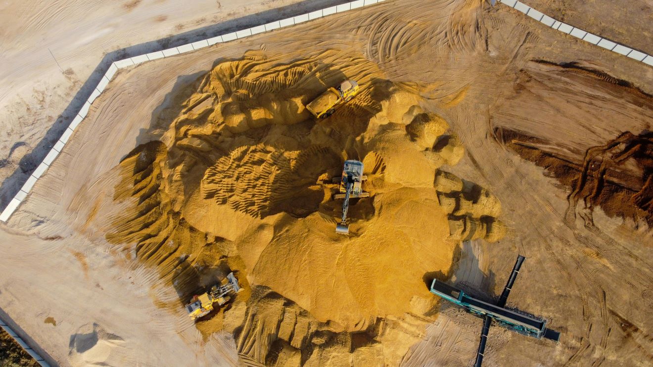 Mining industry image: Overhead shot of mining operations